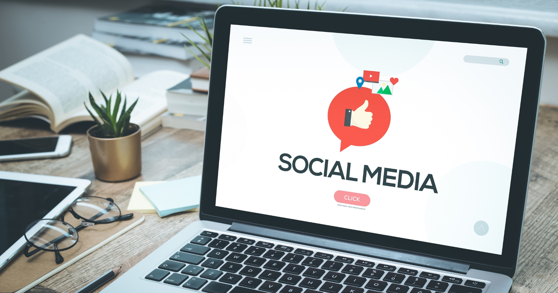Social Media on a Laptop